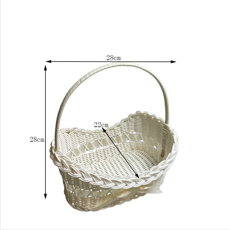 PP Woven Boat Shaped Basket with Handle, Decorative Storage Tote