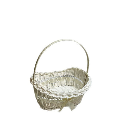 PP Woven Boat Shaped Basket with Handle, Decorative Storage Tote
