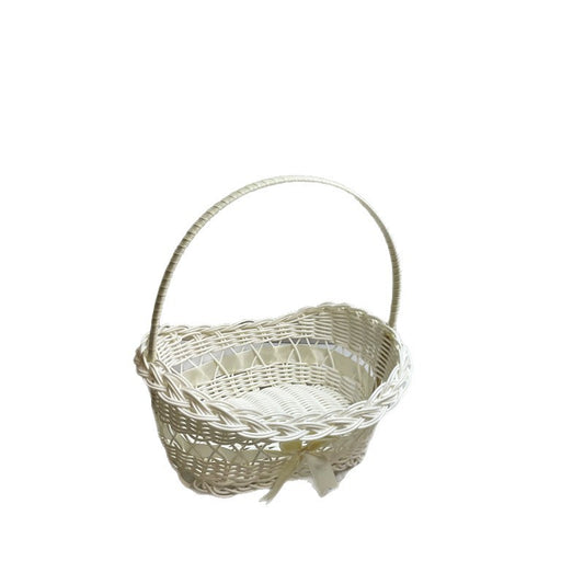 PP Woven Boat Shaped Basket with Handle, Decorative Storage Tote