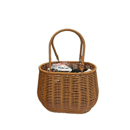 PP Woven Shell Shape Tote Basket with Fabric Lining
