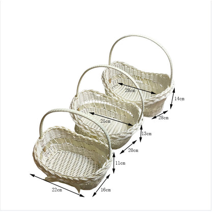 PP Woven Boat Shaped Basket with Handle, Decorative Storage Tote